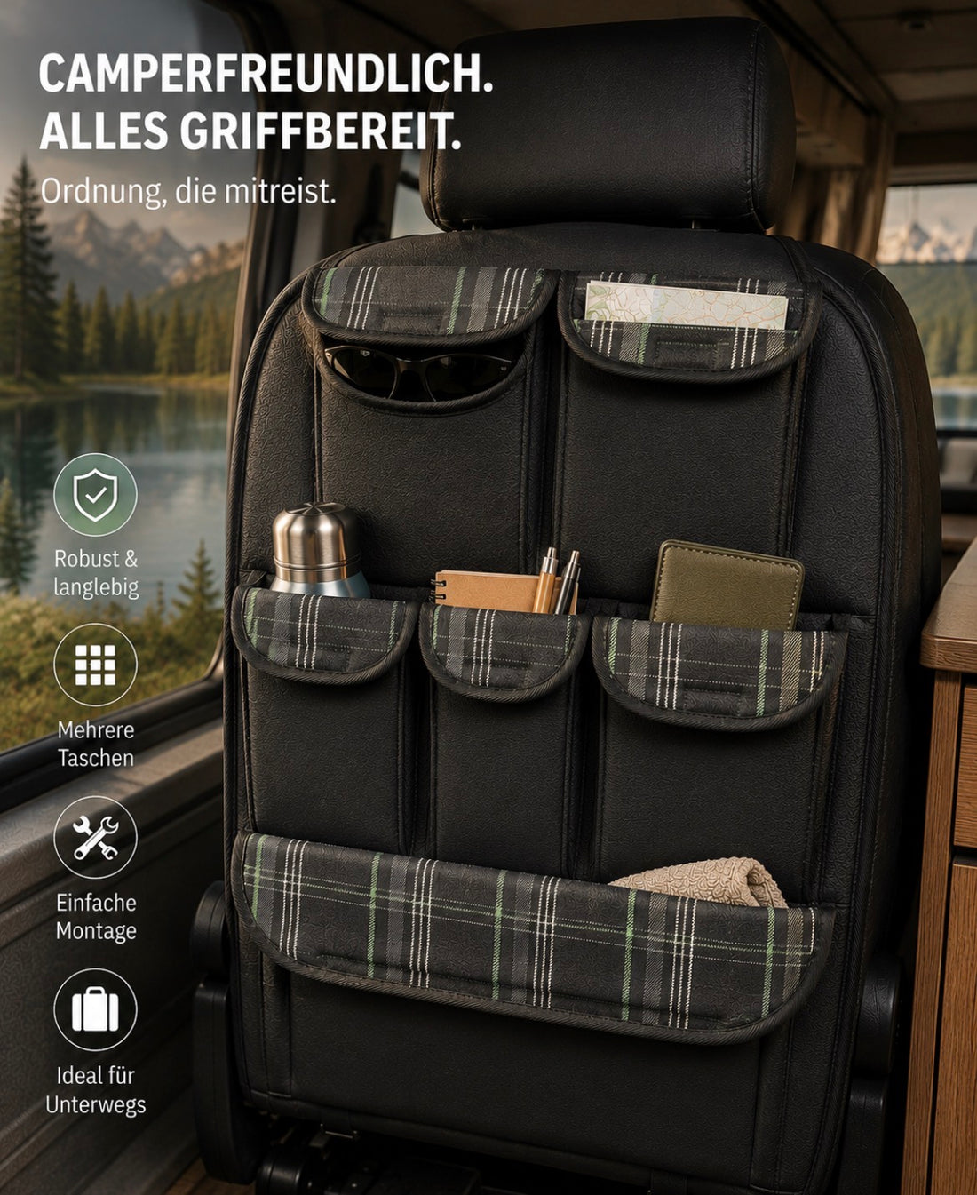 Autositz Organizer – Rücksitztasche für alle Fahrzeuge - MB Luxury Design