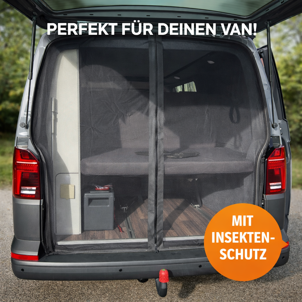 Citroën Jumpy Peugeot Expert Opel Zafira Life Toyota ProAce Moskitonetz Heckklappe Magnetbefestigung schwarz