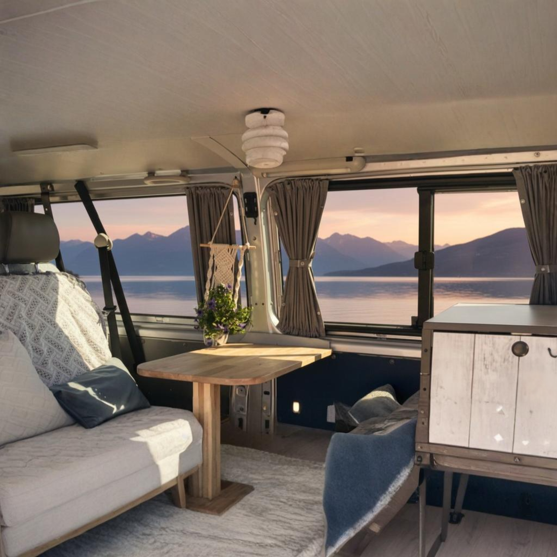 VW T6 Gardinen Set einlagig – 5 Fenster (2015–2019) - MB Luxury Design