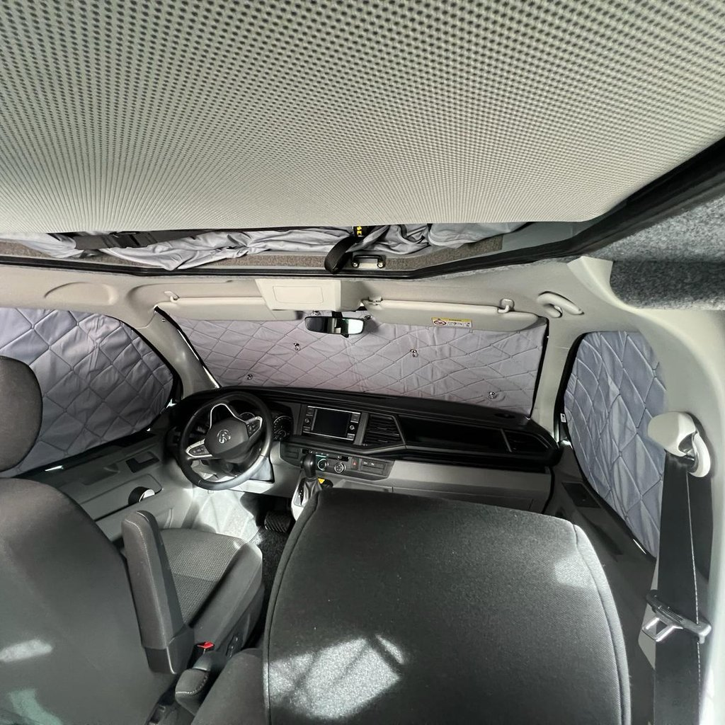 VW T5 T6 T6.1 Transporter Multivan Magnet ISO-Matte Thermomatte Cockpit-Set montiert Verdunkelung
